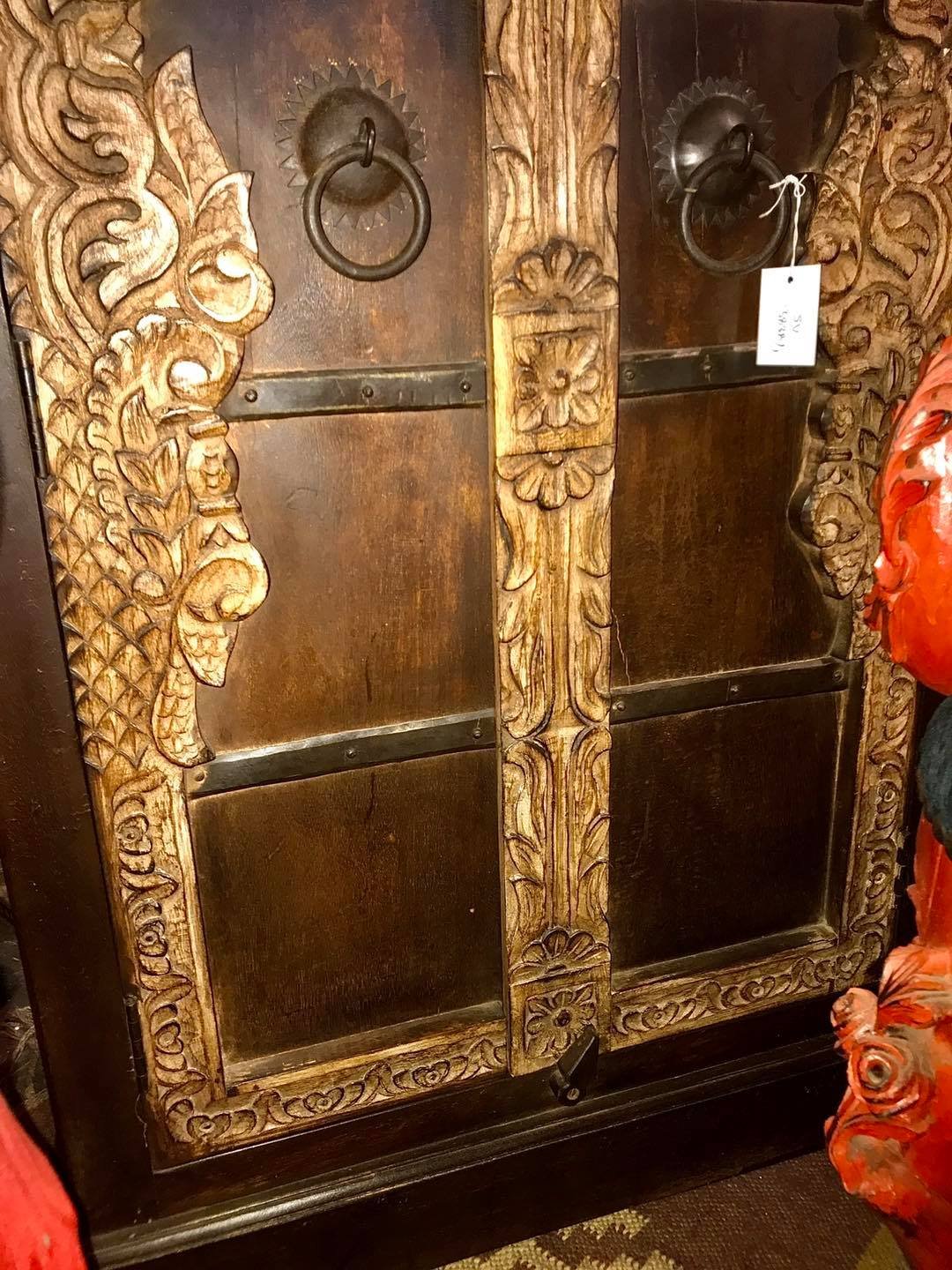 distressed wood accent cabinet