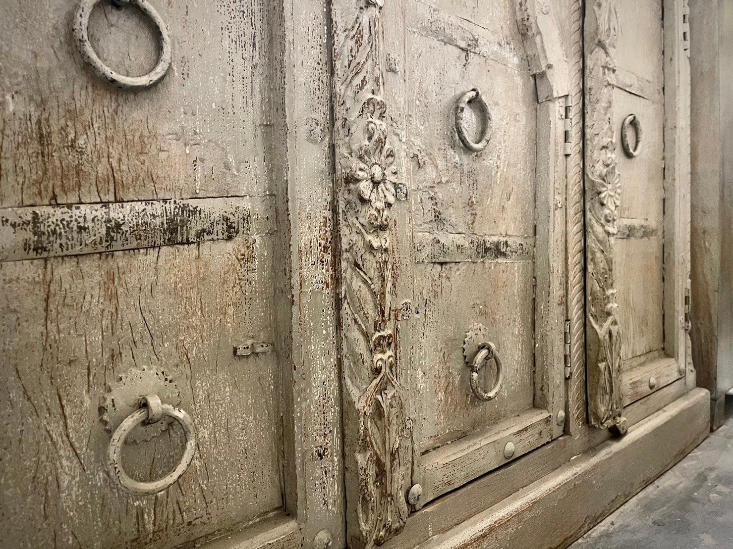 distressed wood sideboard