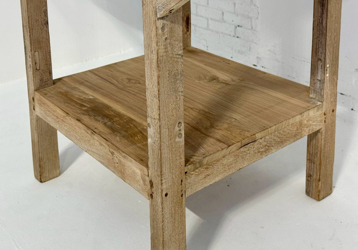 Drop Shelf Table – Designer Table with Architectural Strut Base and Lower Shelf W105 x D55 x H77 cm - RIVO HOMES