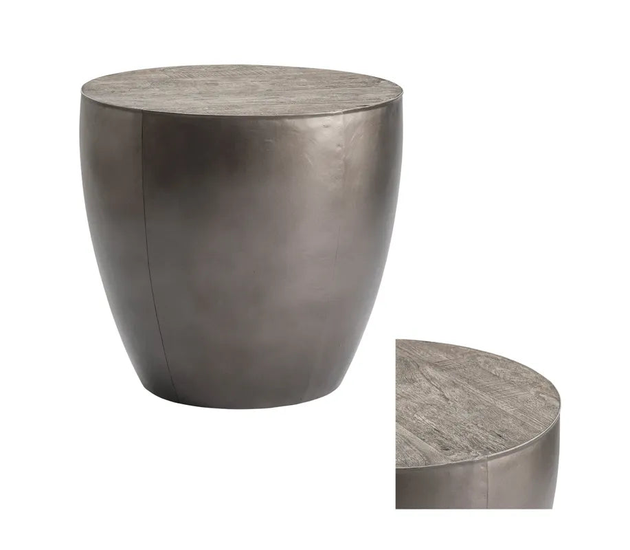  drum base end table