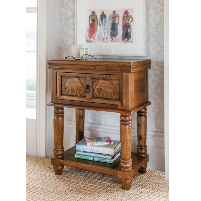  elephant carved end table