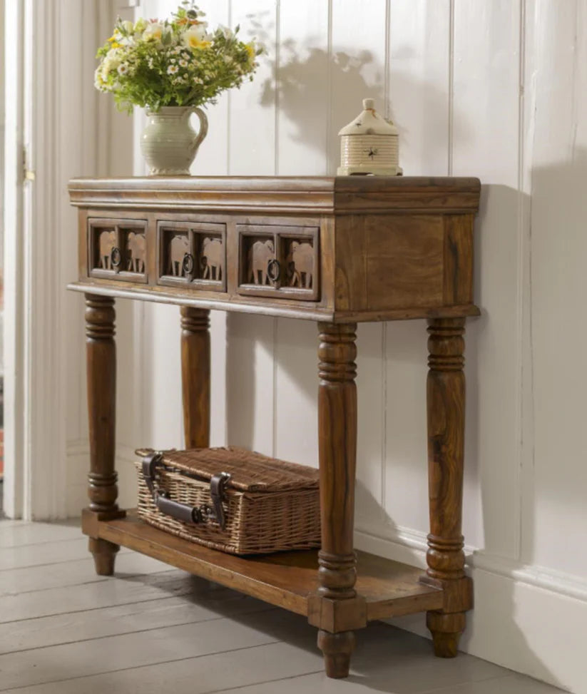 elephant console table sheesham