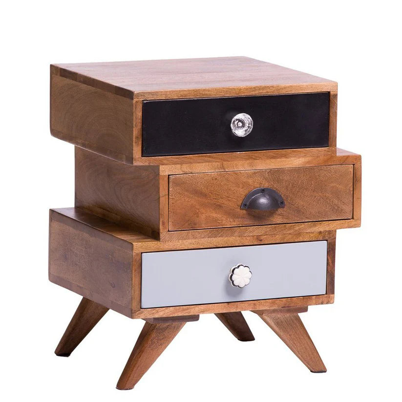 ethnic vintage glossy nightstand