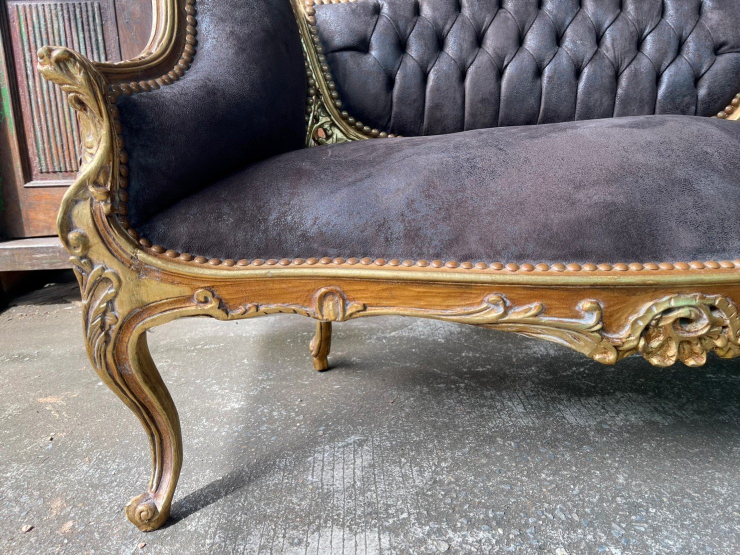 faux suede leather sofa
