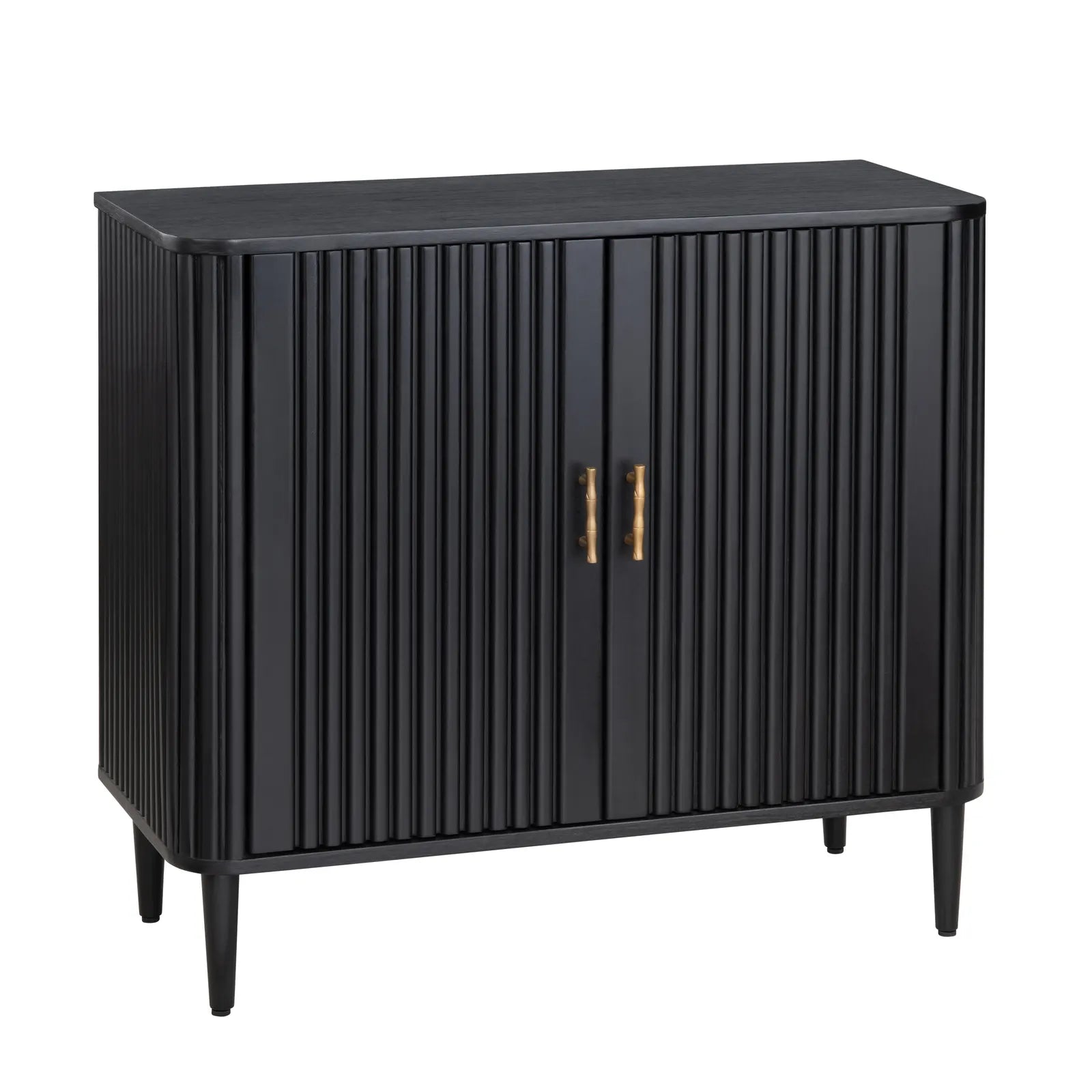 fluted black painted cabinet