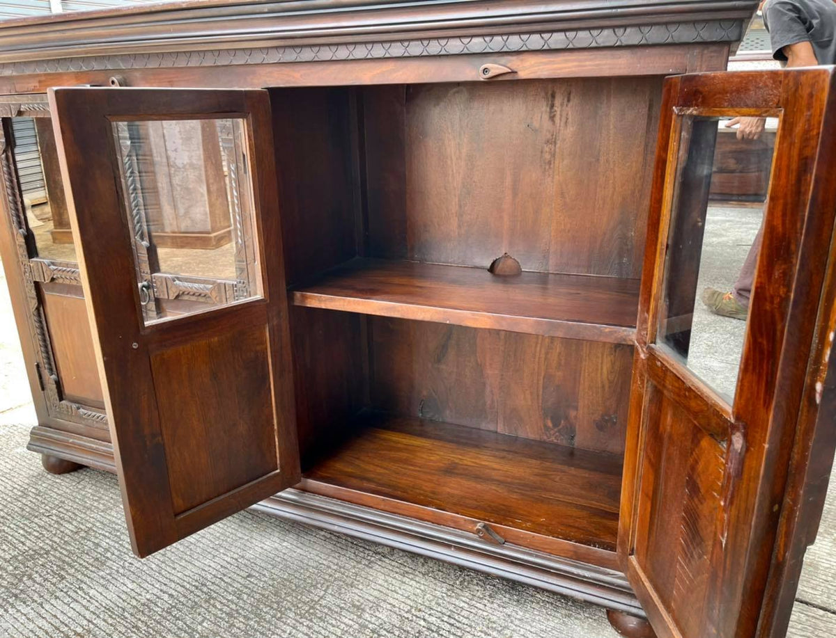  four door wooden credenza