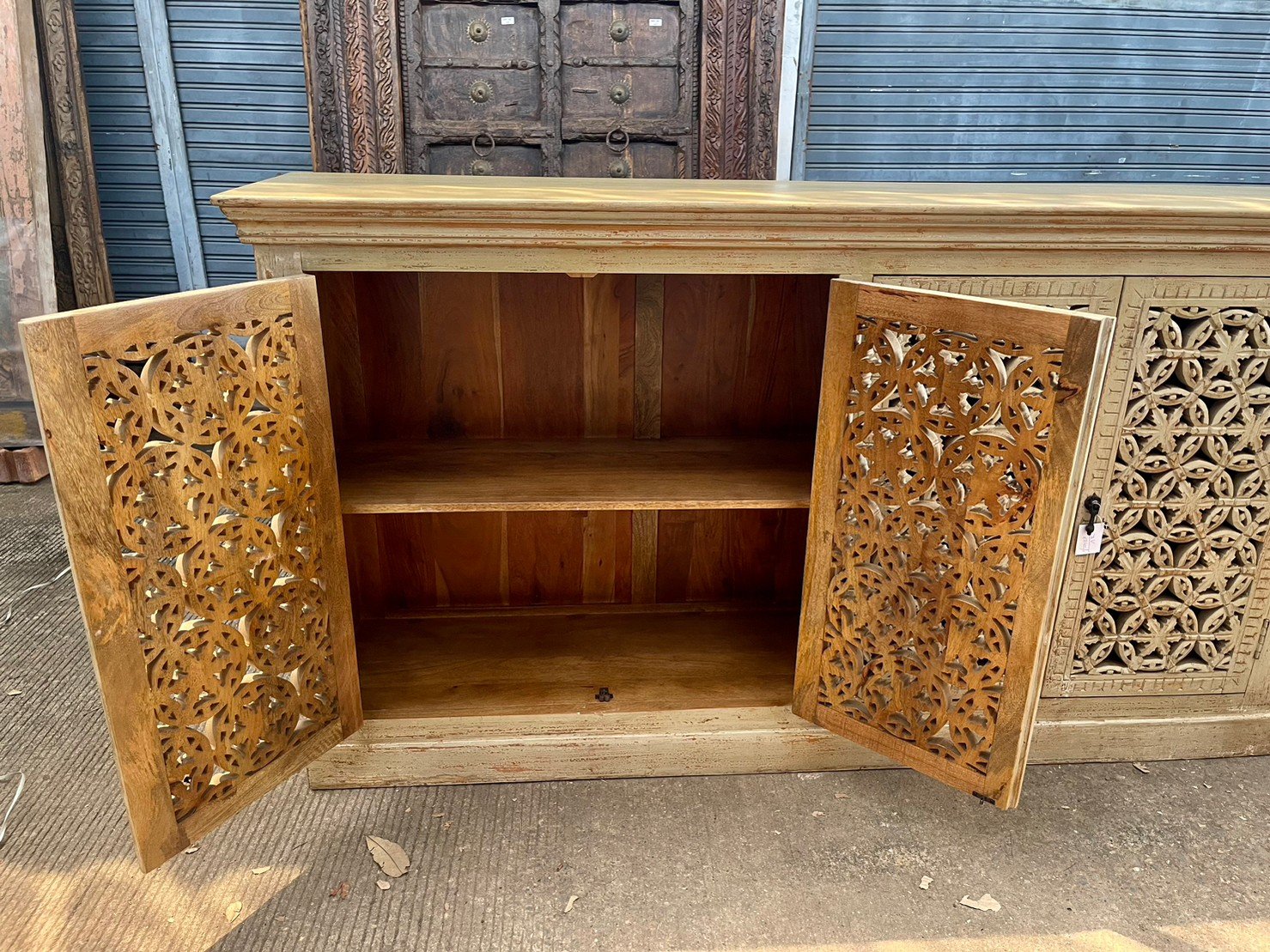 four door wooden sideboard