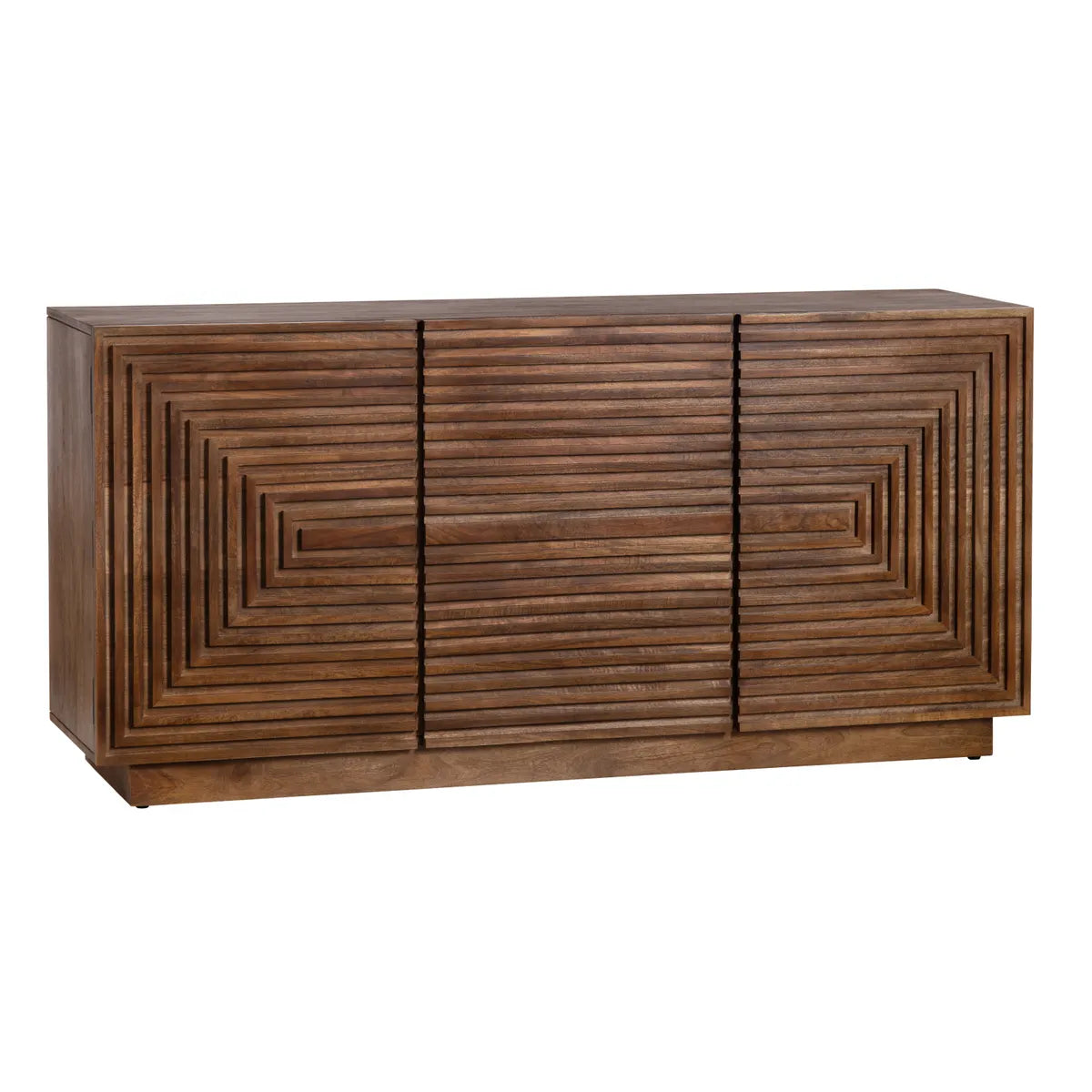 geometric carved mango wood