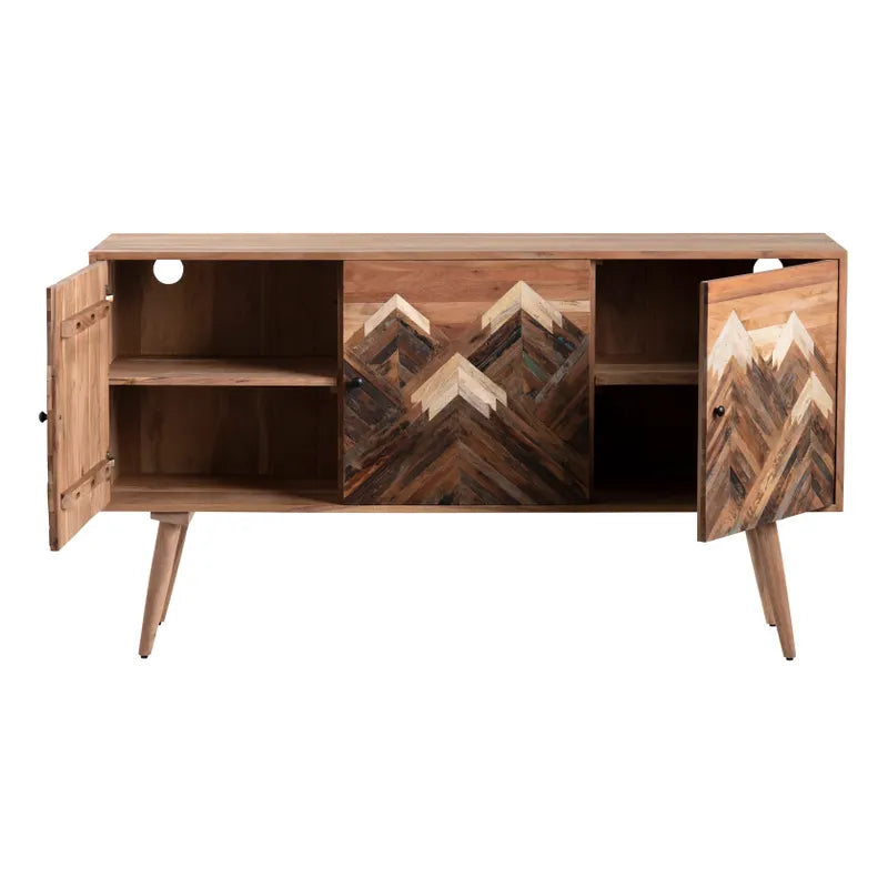 geometric wood sideboard
