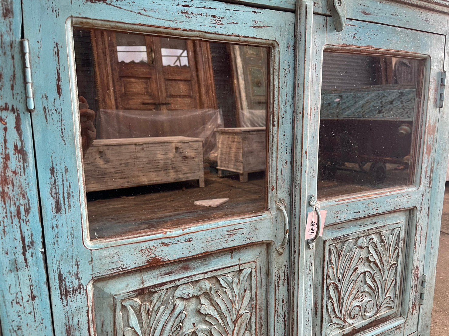 glass paneled sideboard