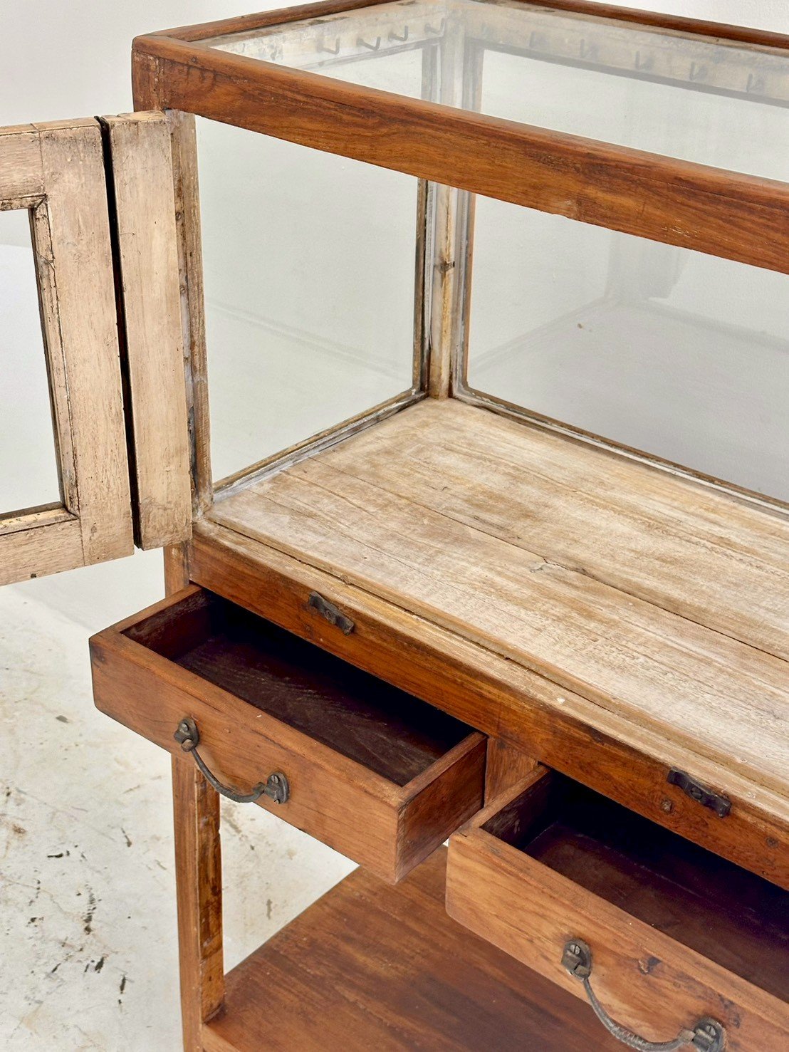 glass wooden cabinet