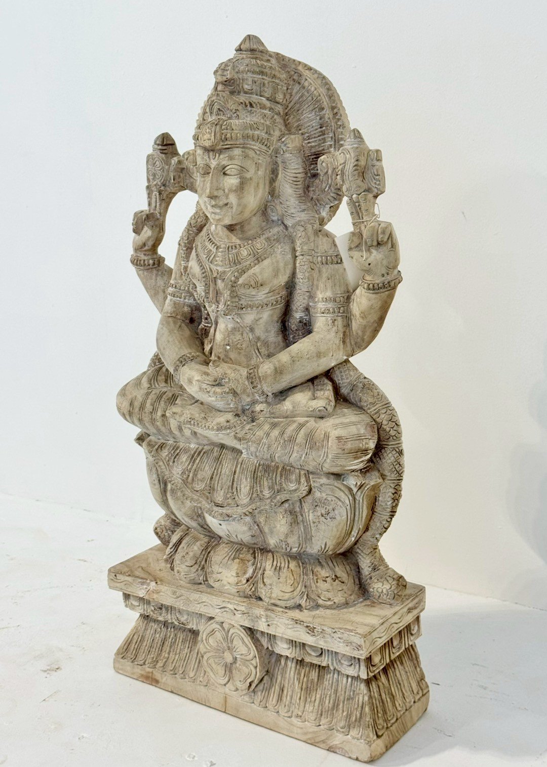 Goddess Laxmi Hand Carved Statue – Wooden Idols for Home Mandir - RIVO HOMES