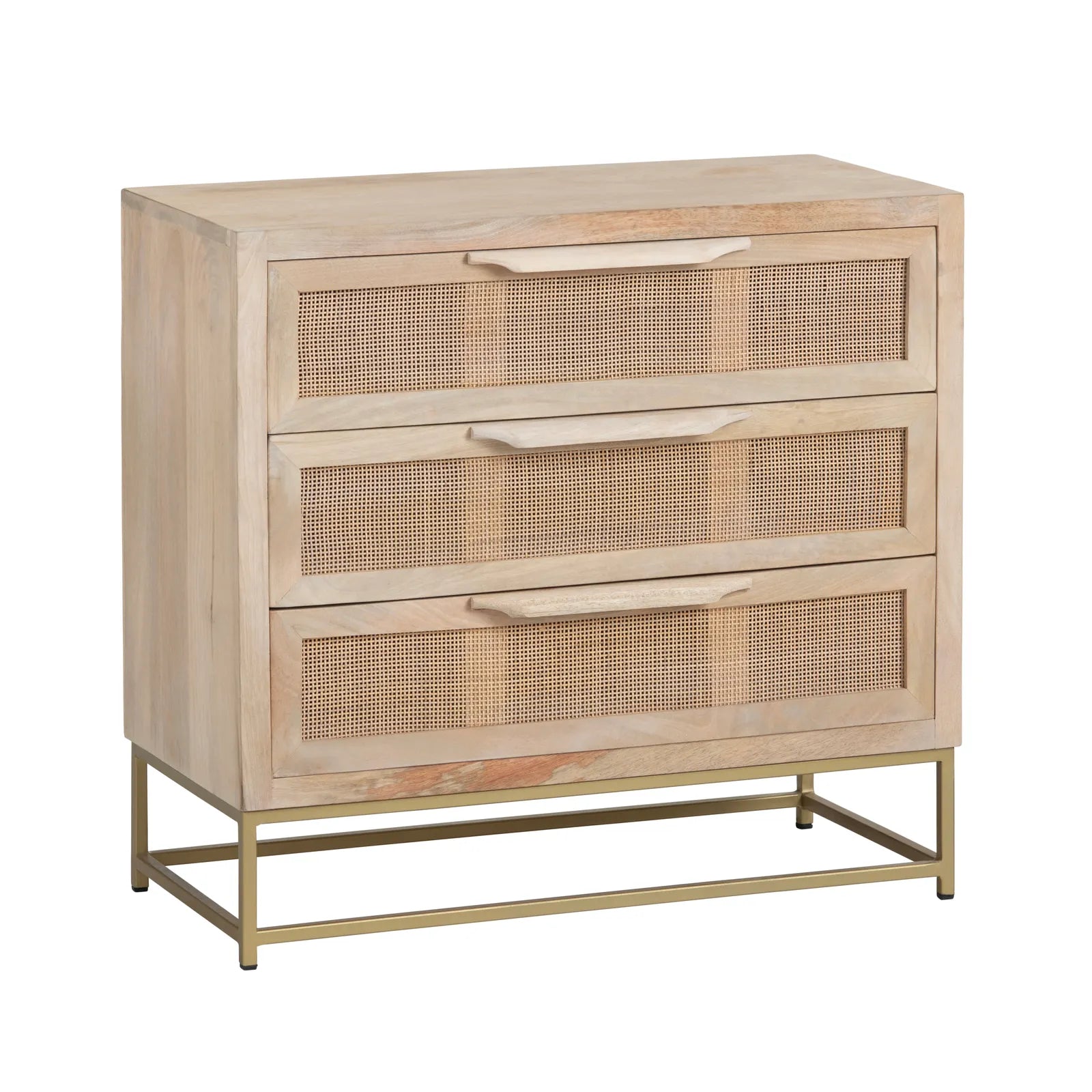 gold base rattan dresser