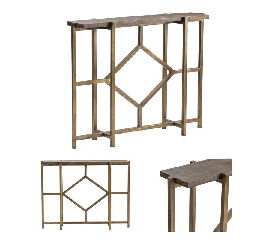  gold iron console table