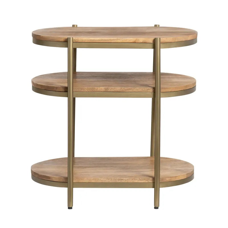 gold wood side table