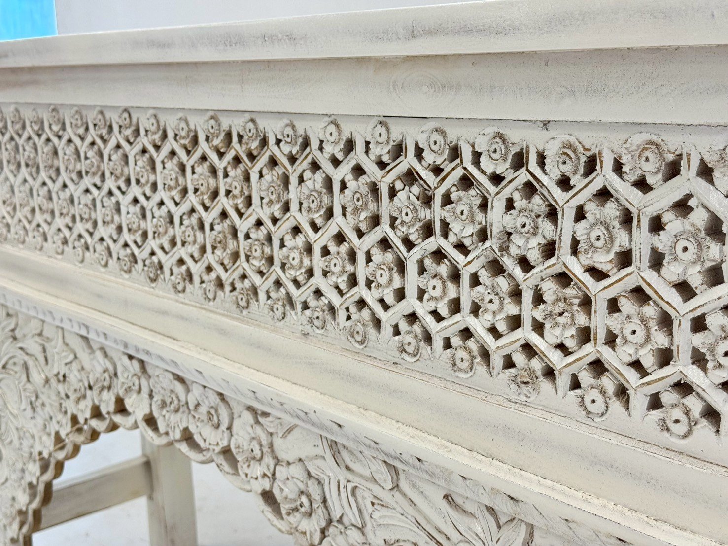hand carved console