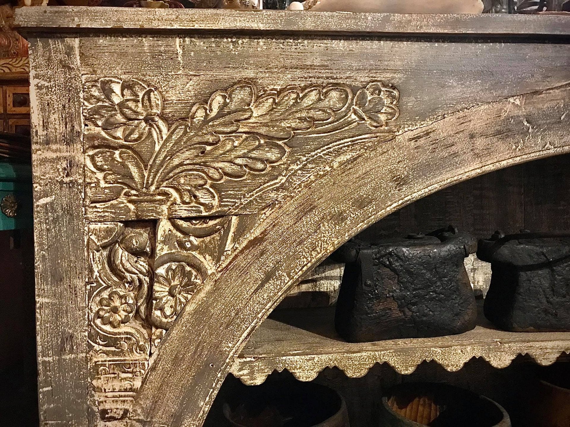 hand carved console table