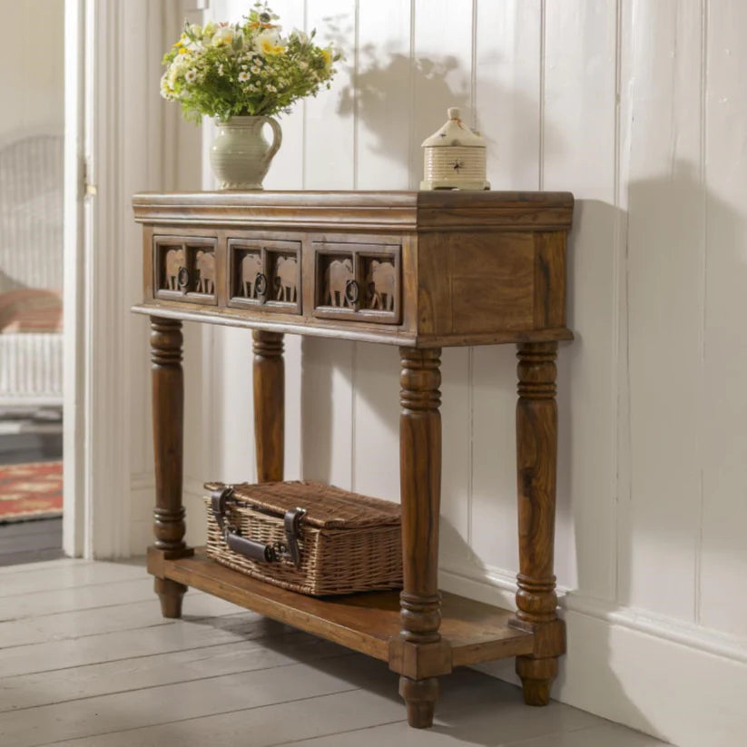 hand carved console table