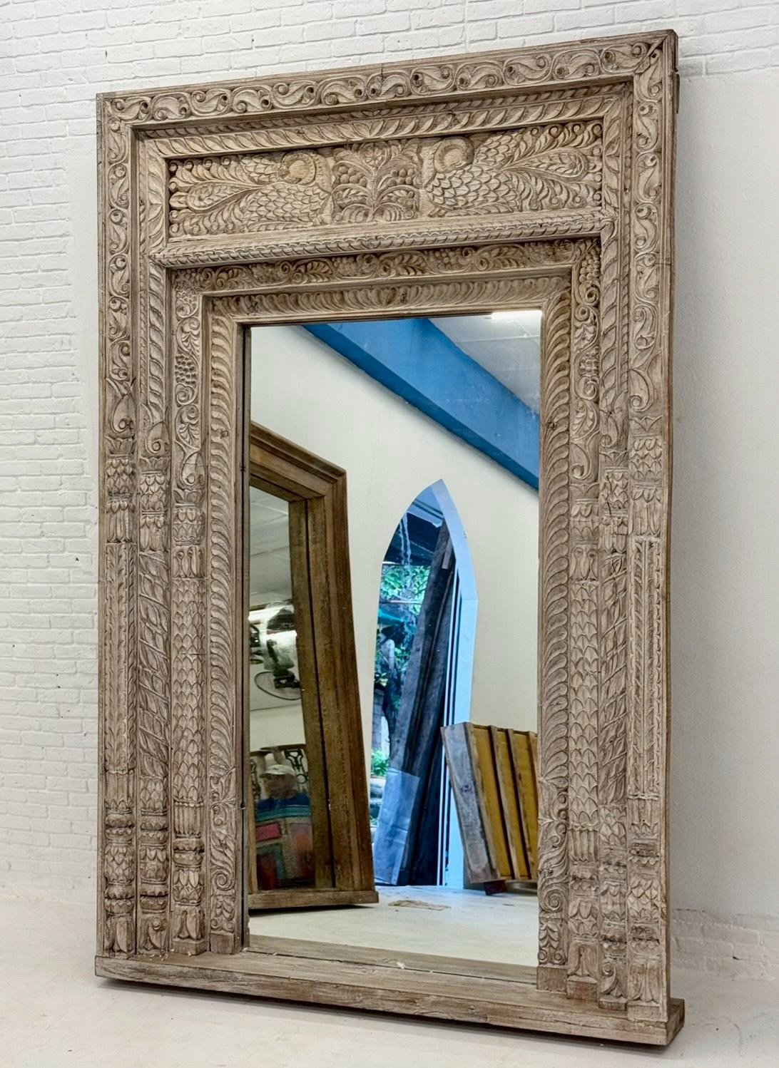 hand carved frame mirror