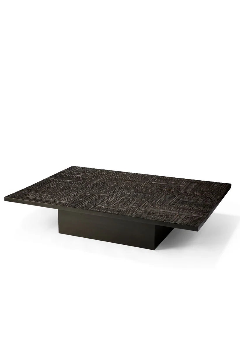 hand carved geometric table