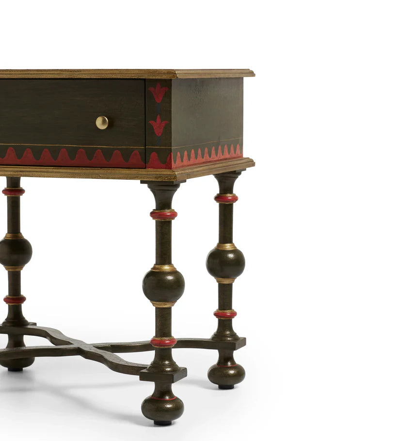 hand painted bed side