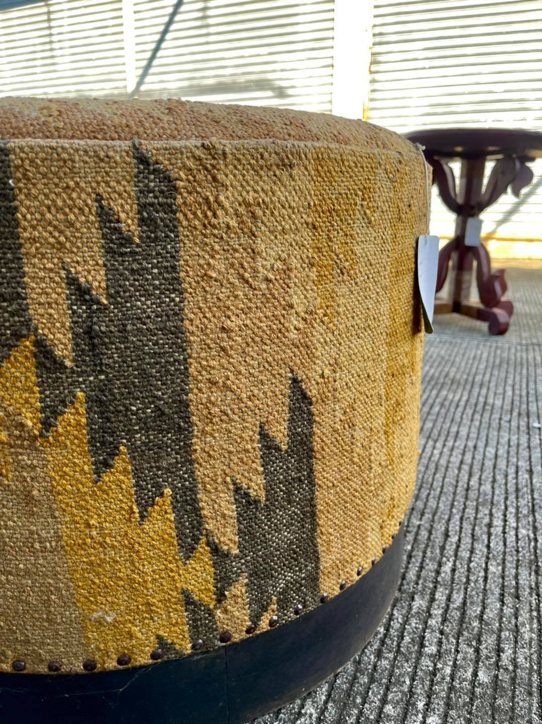 handwoven fabric stool