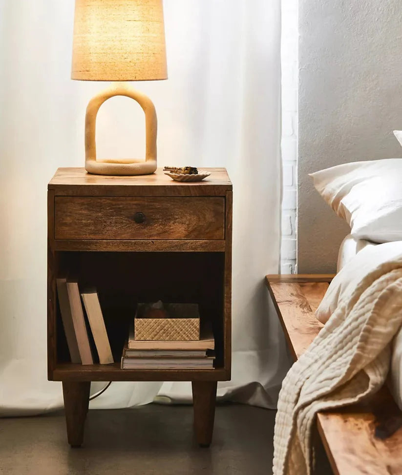 hector mango wood bedside