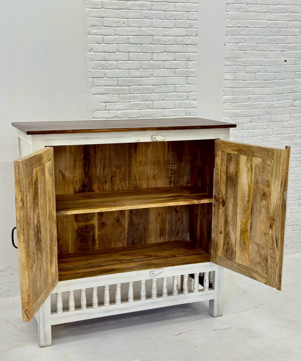 Heritage Carving Style Cabinet – Designer Cabinet with Mandala Doors and Two-Tone Finish W100 x D45 x H100 cm - RIVO HOMES