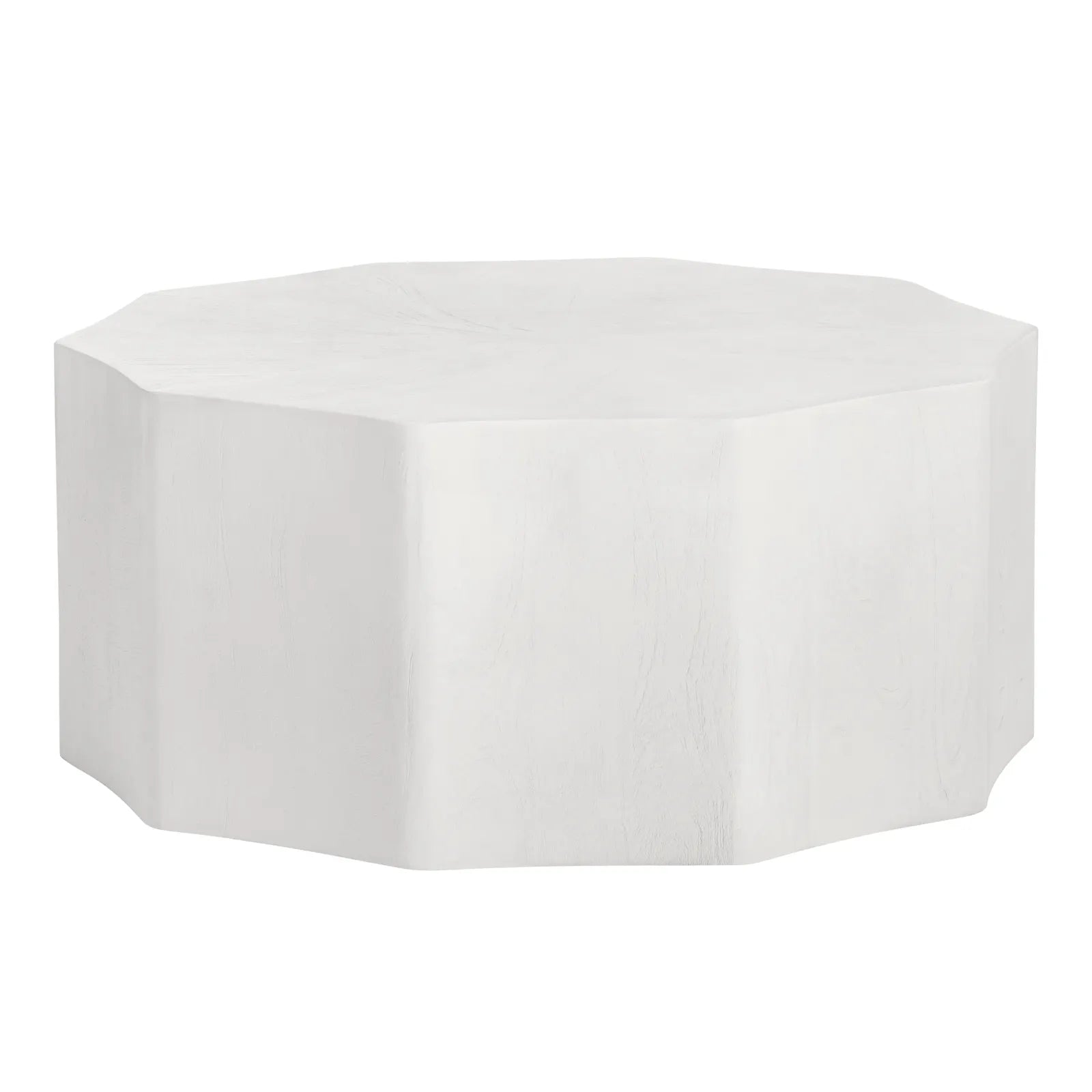 hexagonal whitewash coffee table