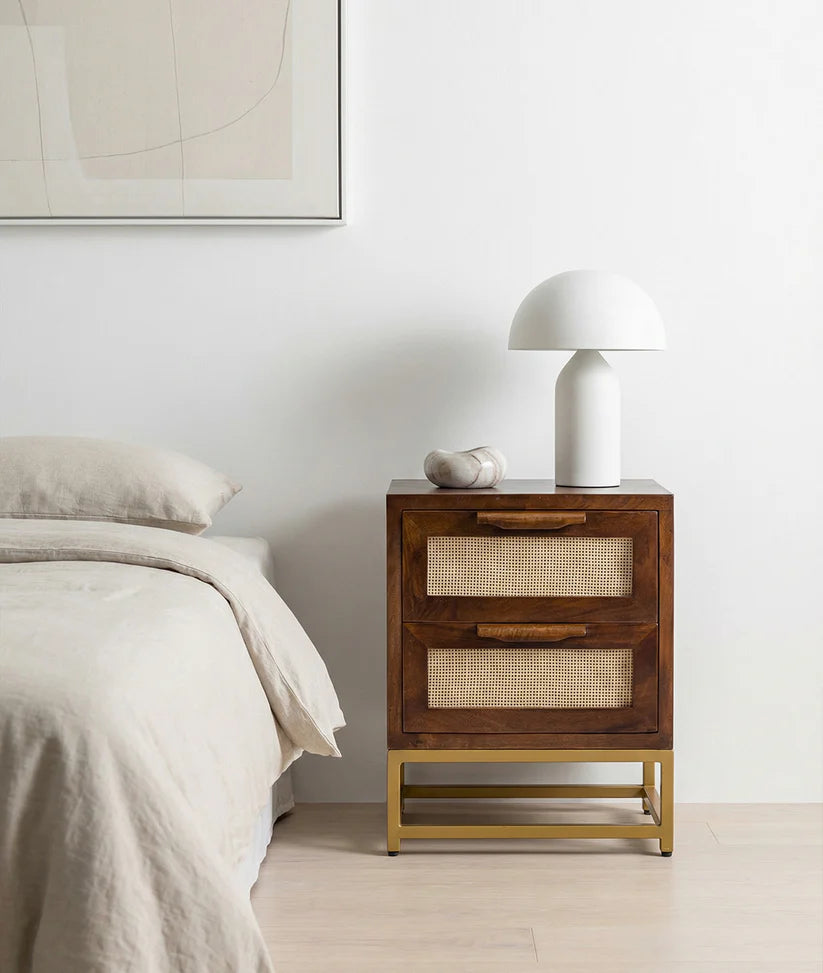 honey finish bedside table