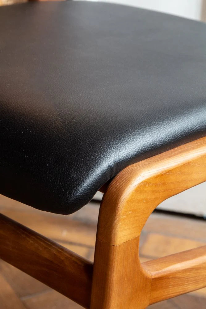 honey finish leatherette chair