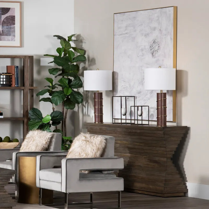hourglass mango wood console