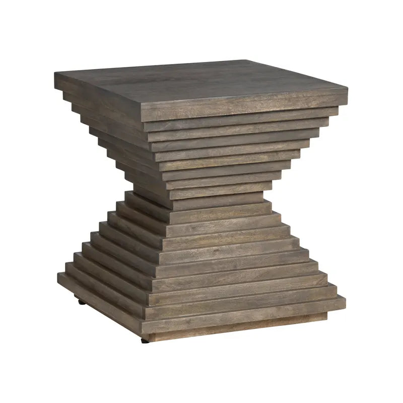 hourglass mango wood side table