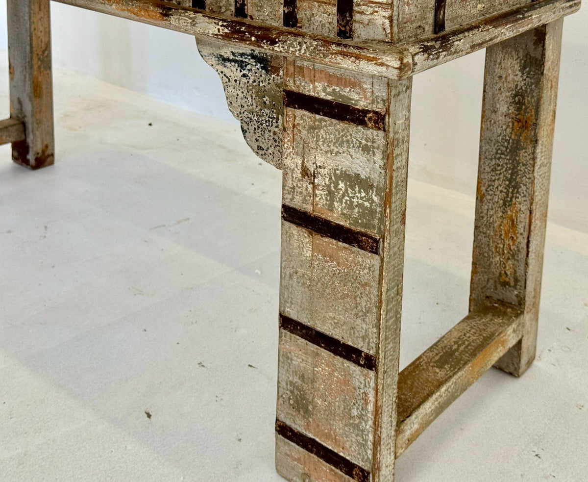 Hybrid Wooden Box Console Table – Wooden Box with Console Storage Design W119 x D42 x H82 cm - RIVO HOMES
