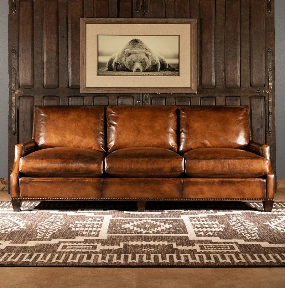 Presidio Marshal Buffalo Leather 3-Seater Sofa – Supreme Comfort by RIVO HOMES