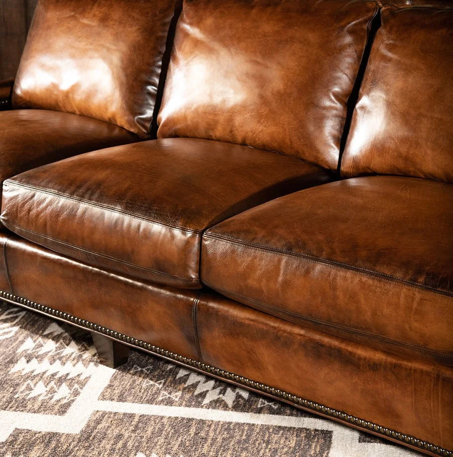 Presidio Marshal Buffalo Leather 3-Seater Sofa – Supreme Comfort by RIVO HOMES