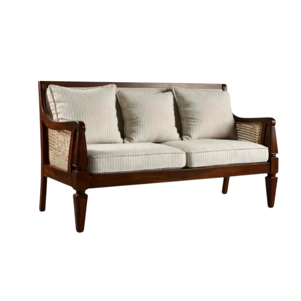 Handcrafted Solid Mango Wood Cane Chair – Single & Three Seater