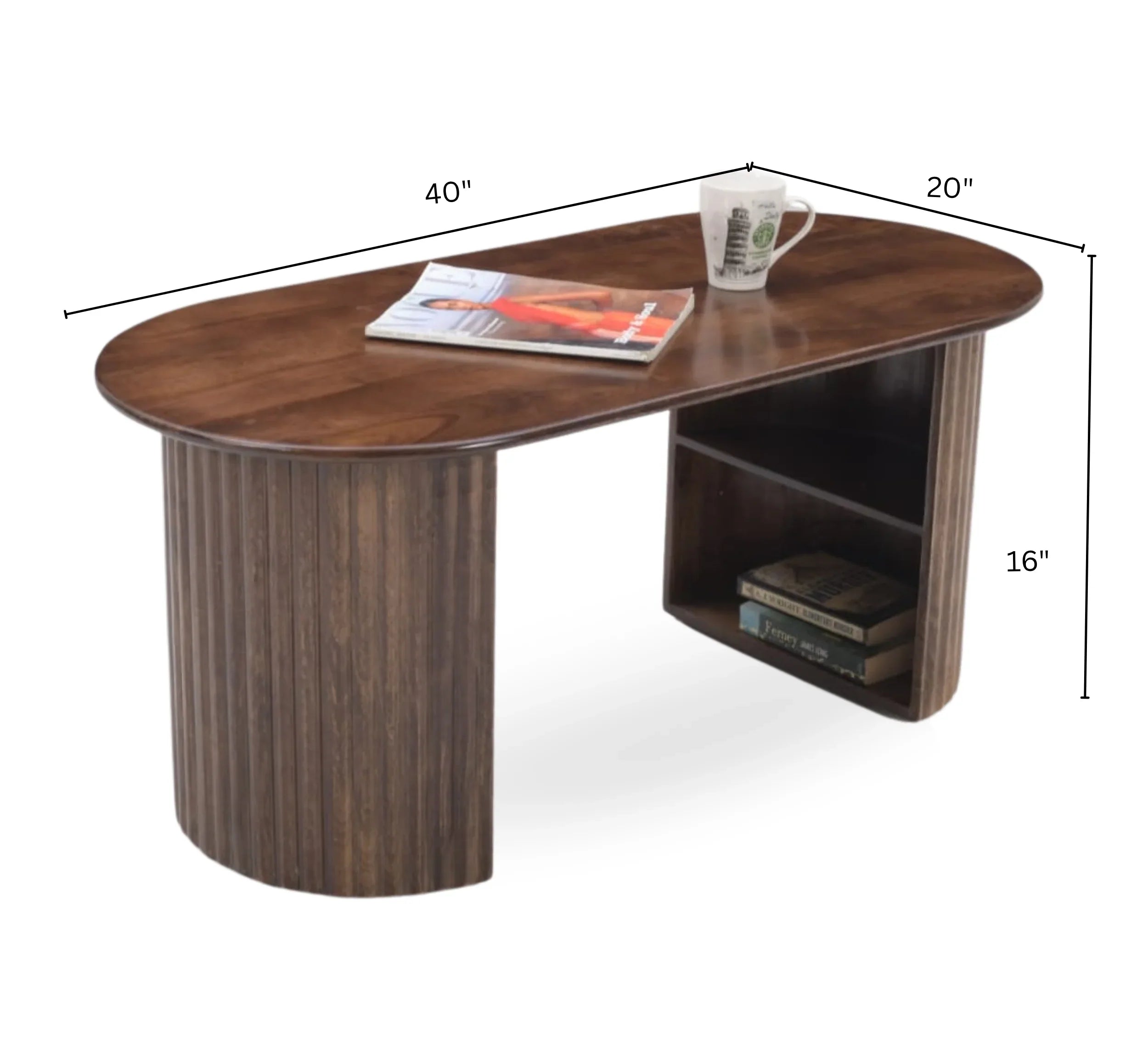Solid Mango Wood Center Table – Walnut & Honey Finish Options, Handcrafted by RIVO HOMES