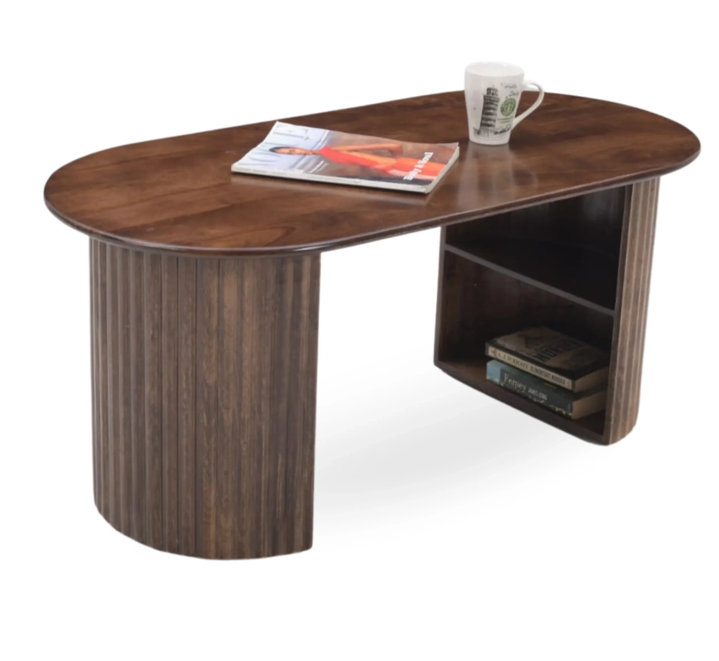 Solid Mango Wood Center Table – Walnut & Honey Finish Options, Handcrafted by RIVO HOMES