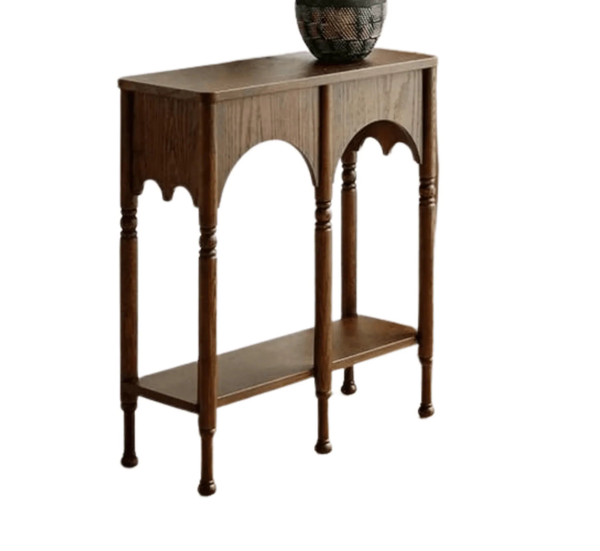 Elevare Chestnut Solid Mango Wood Console Table – Handcrafted Hallway Accent by RIVO HOMES