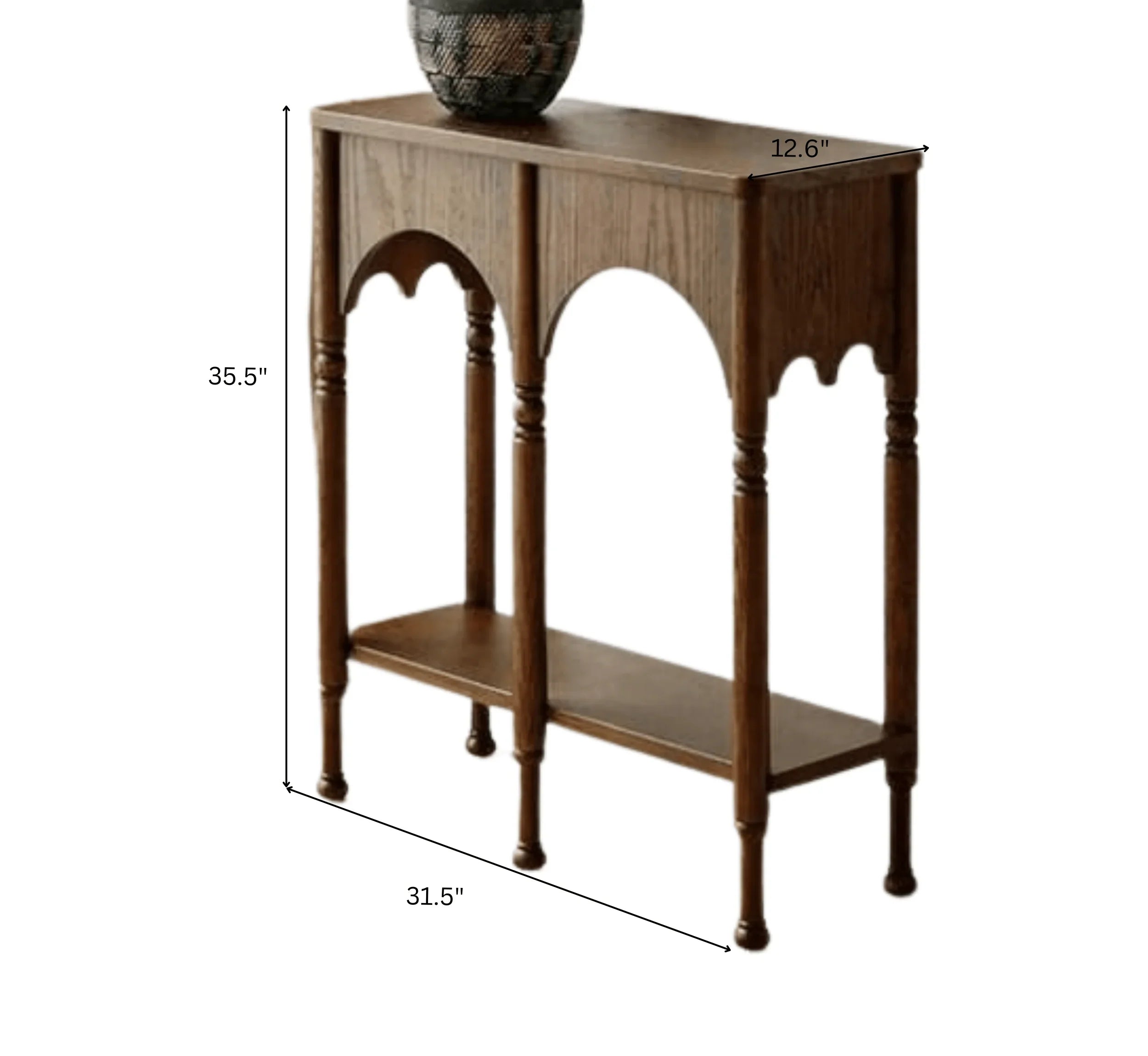 Elevare Chestnut Solid Mango Wood Console Table – Handcrafted Hallway Accent by RIVO HOMES