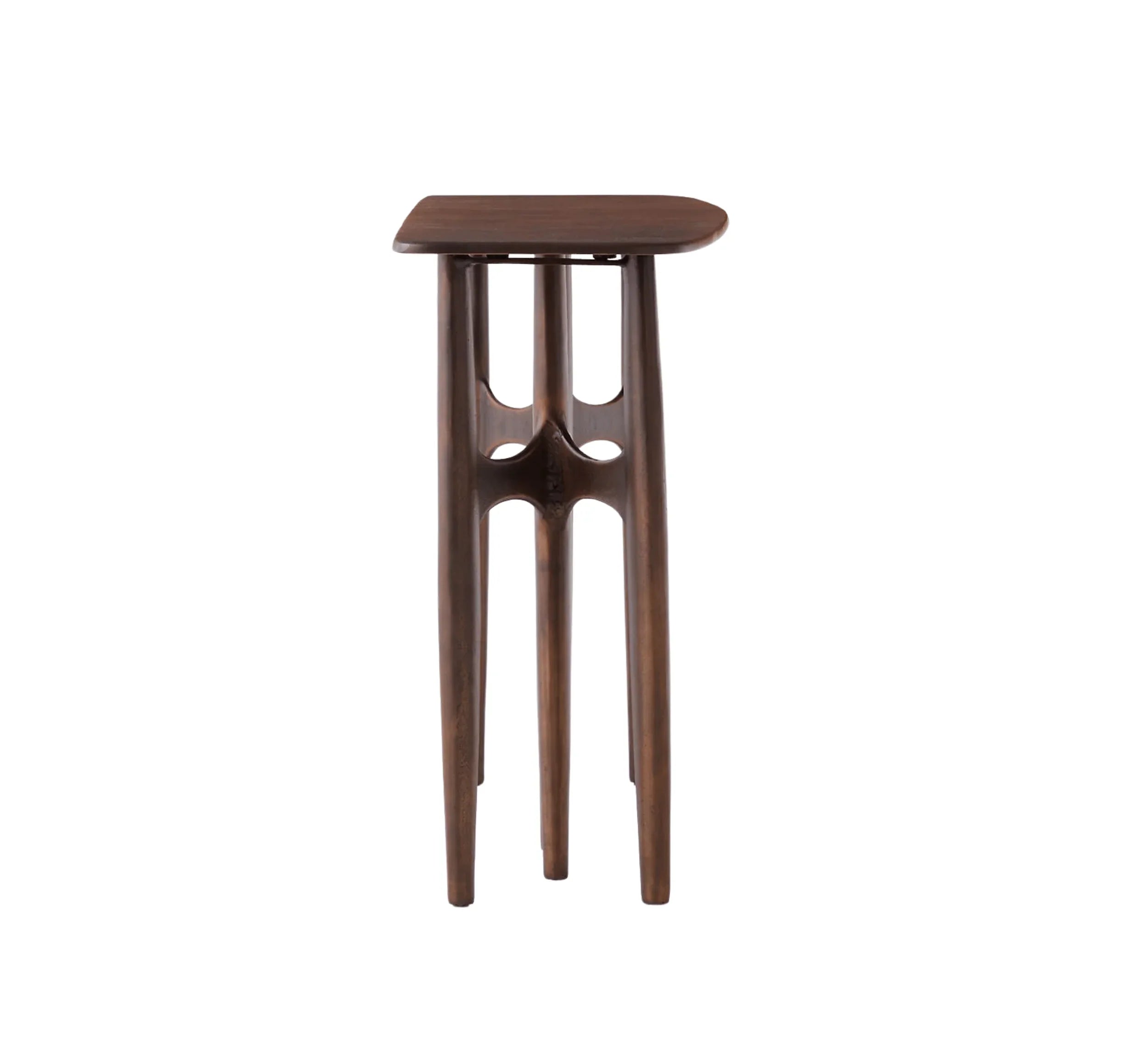 UrbanMoss Solid Mango Wood Console Table – Dark Walnut Finish, Handcrafted by RIVO HOMES