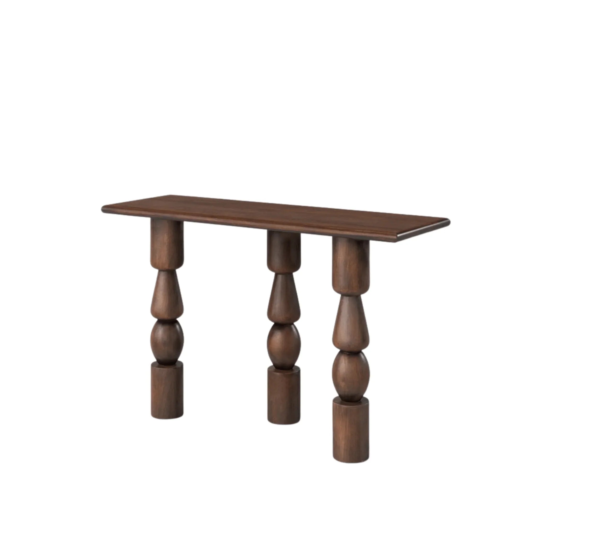 VerveLine Solid Mango Wood Console Table – Chestnut Finish, Handcrafted Entryway Accent by RIVO HOMES