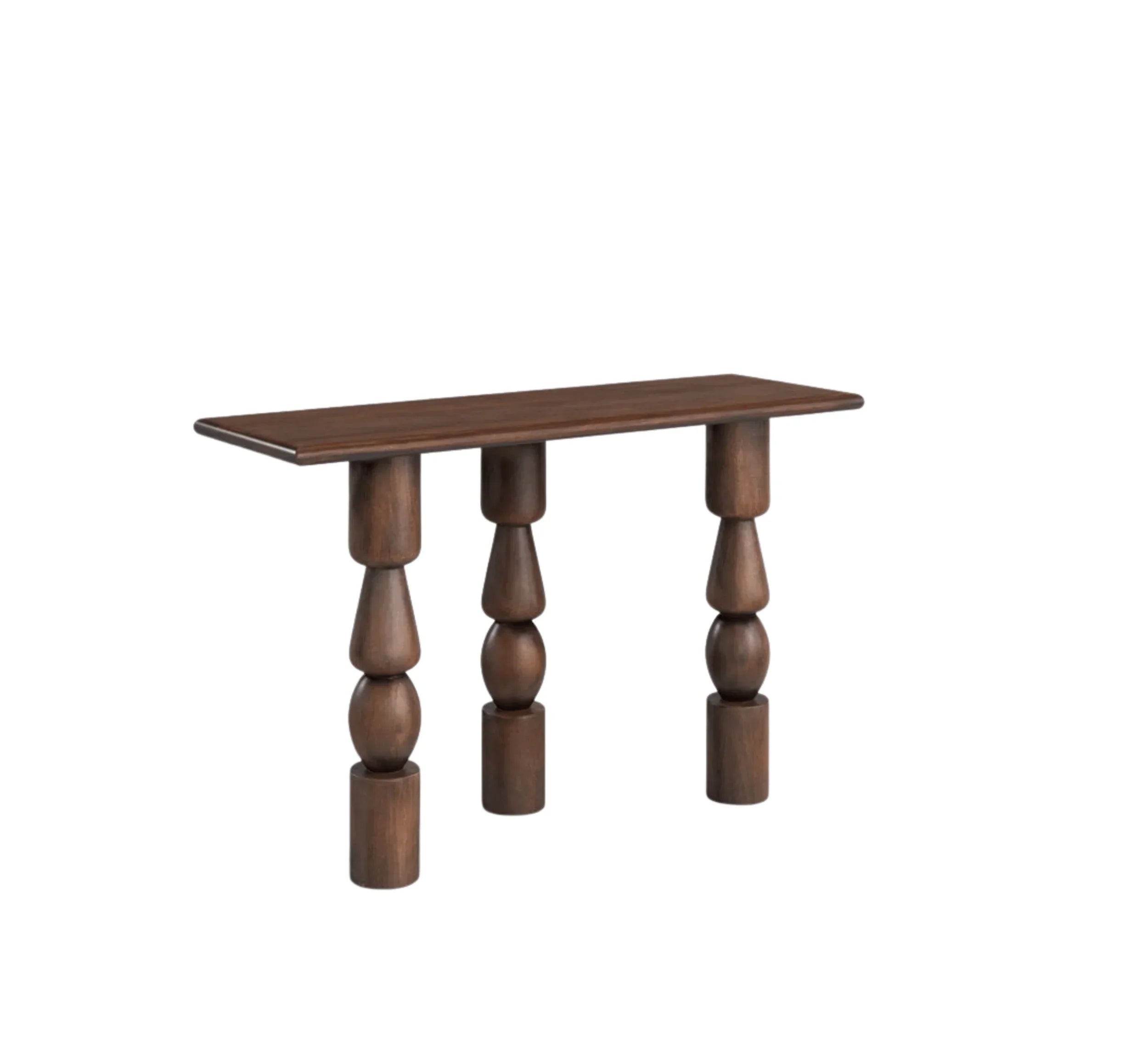 VerveLine Solid Mango Wood Console Table – Chestnut Finish, Handcrafted Entryway Accent by RIVO HOMES