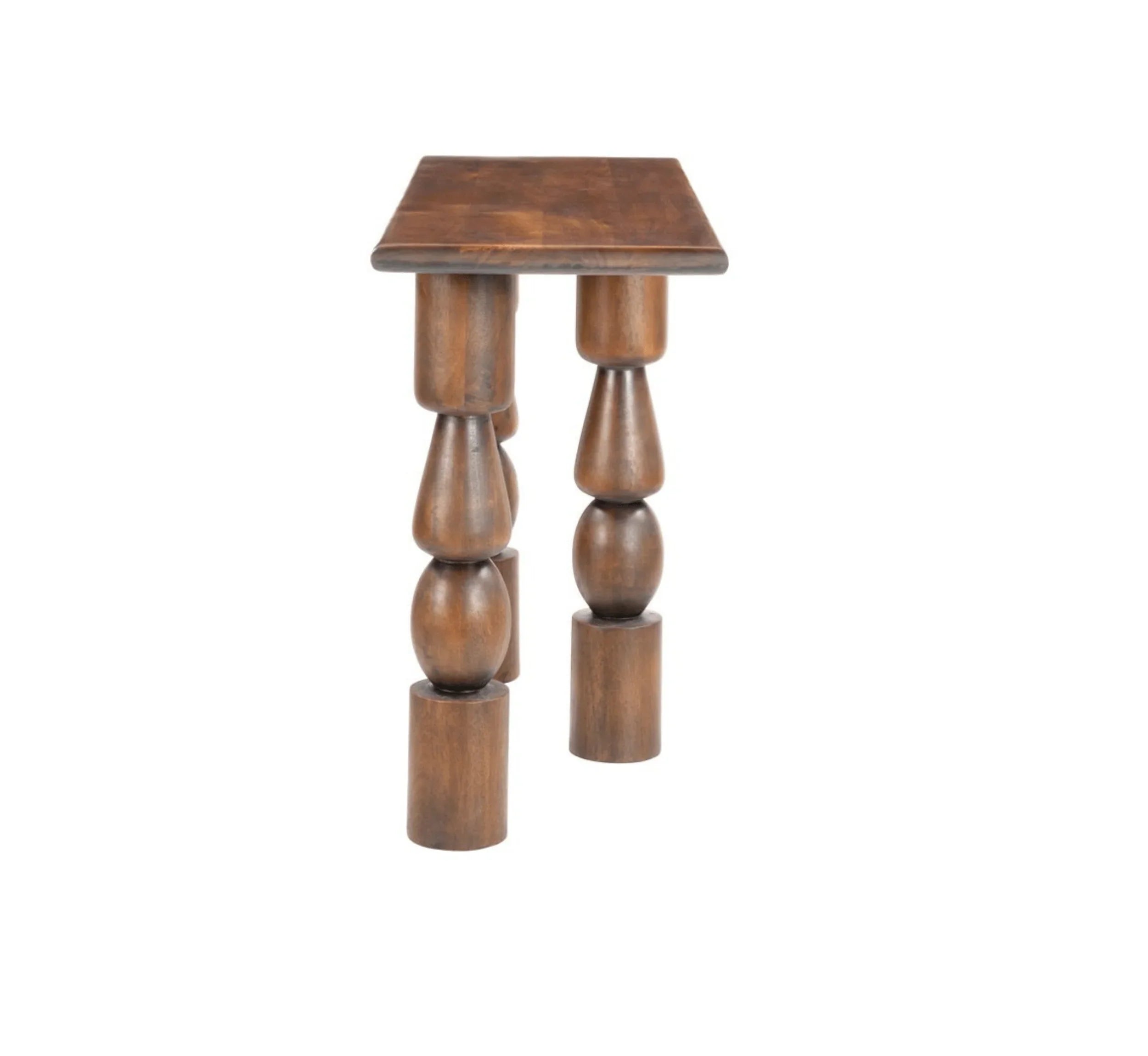 VerveLine Solid Mango Wood Console Table – Chestnut Finish, Handcrafted Entryway Accent by RIVO HOMES