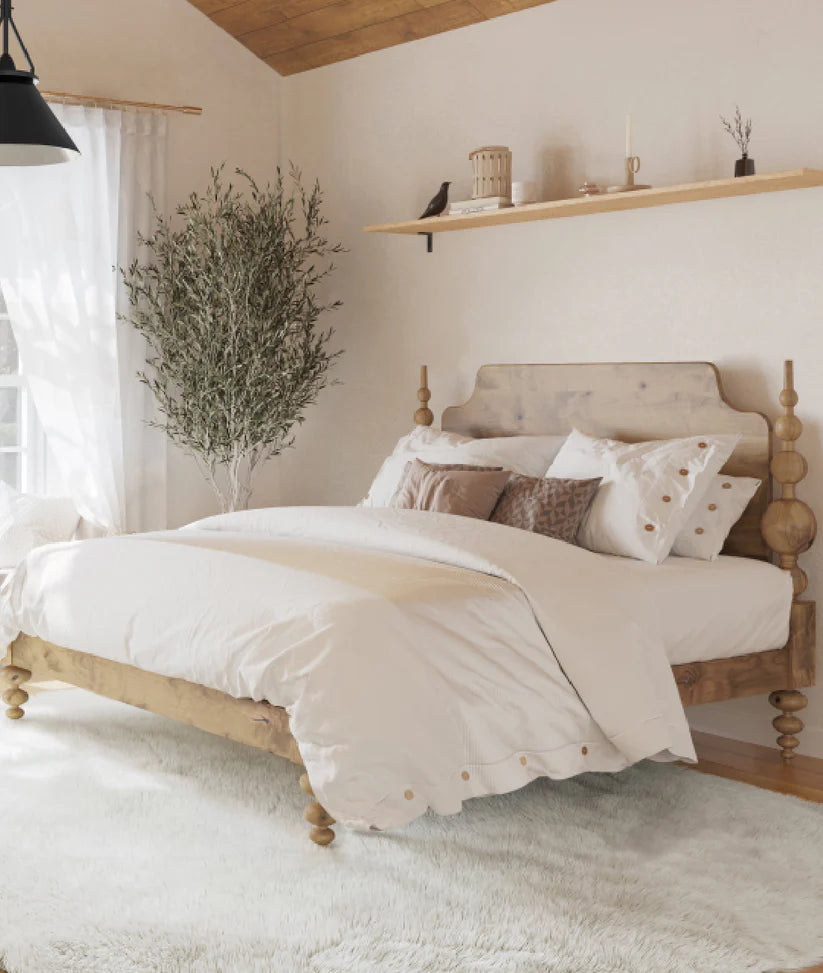 light walnut finished bed