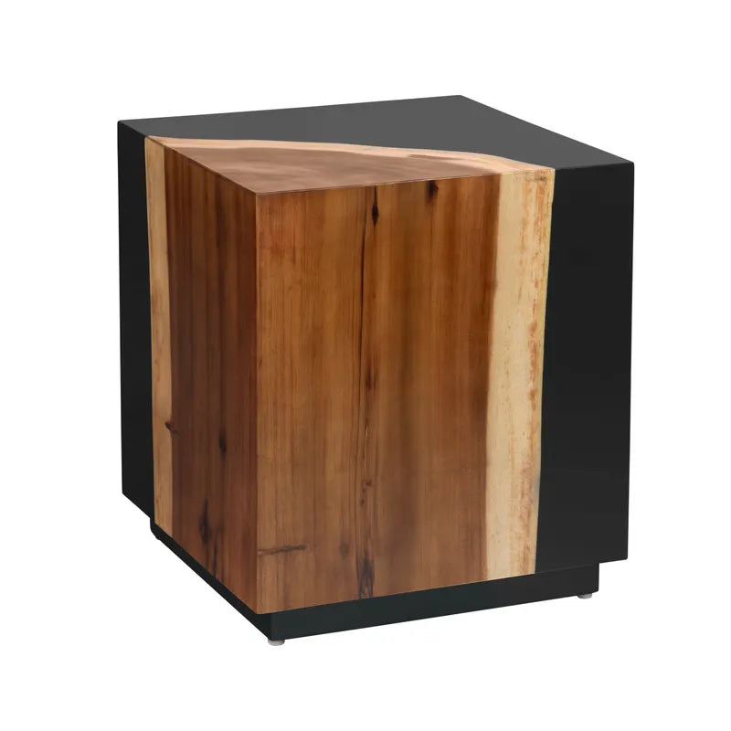 live-edge resin side table
