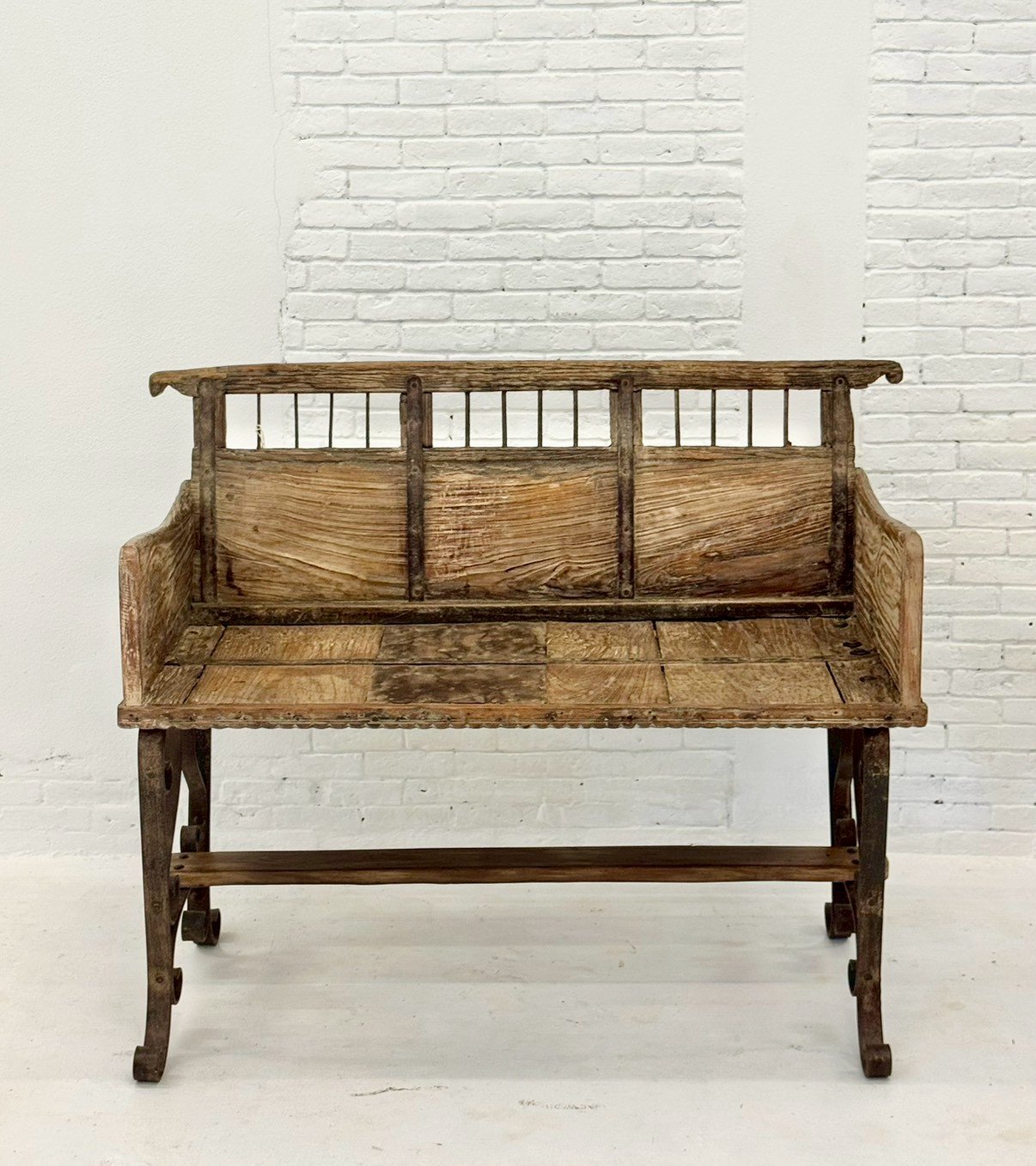 long wood bench