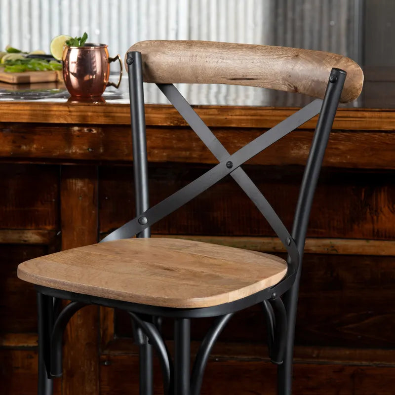 mango wood bar stool