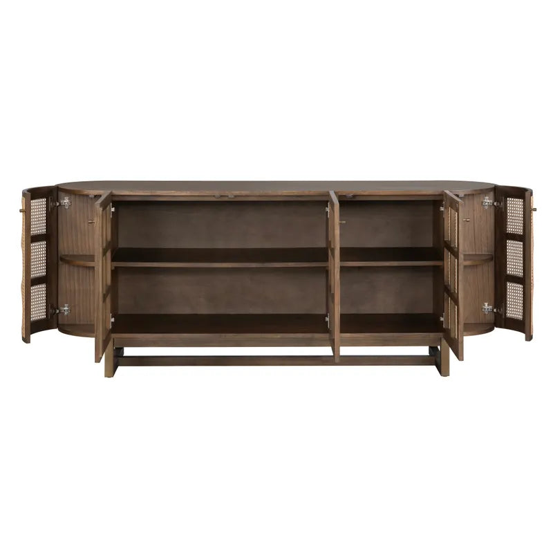 mango wood cane front console